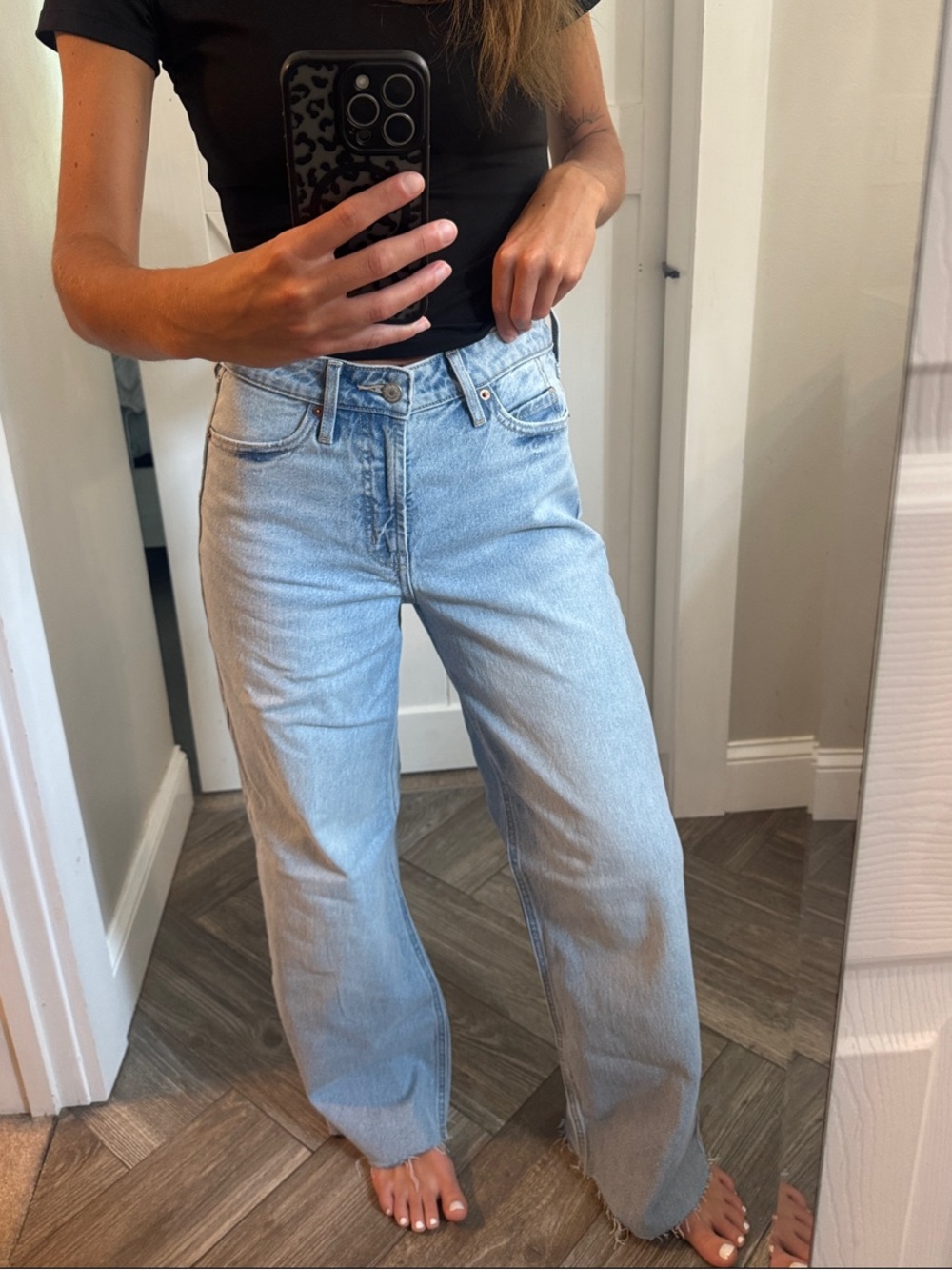 Wide Leg High Waisted Women's Petite Jeans size 2